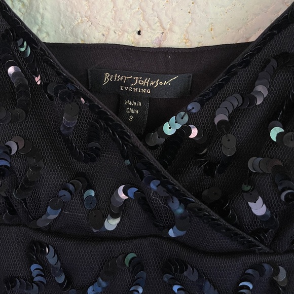 Vintage Betsey Johnson Black Sequin Mesh Flutter Two Piece - Picture 4 of 16